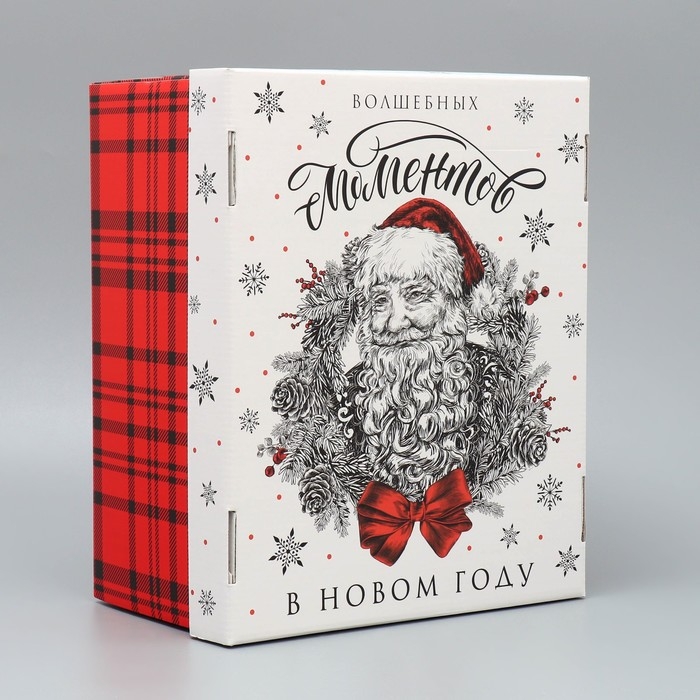 Коробка подарочная новогодняя складная «Волшебных моментов», 31.2 х 25.6 х 16.1 см, Новый год Коробка подарочная новогодняя складная «Волшебных моментов», 31.2 х 25.6 х 16.1 см, Новый год