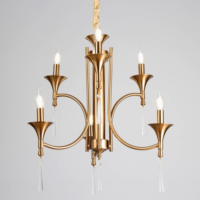 Люстра Люстра "Тронг" 6х40Вт Е14 латунь 58х58х61 см BayerLux