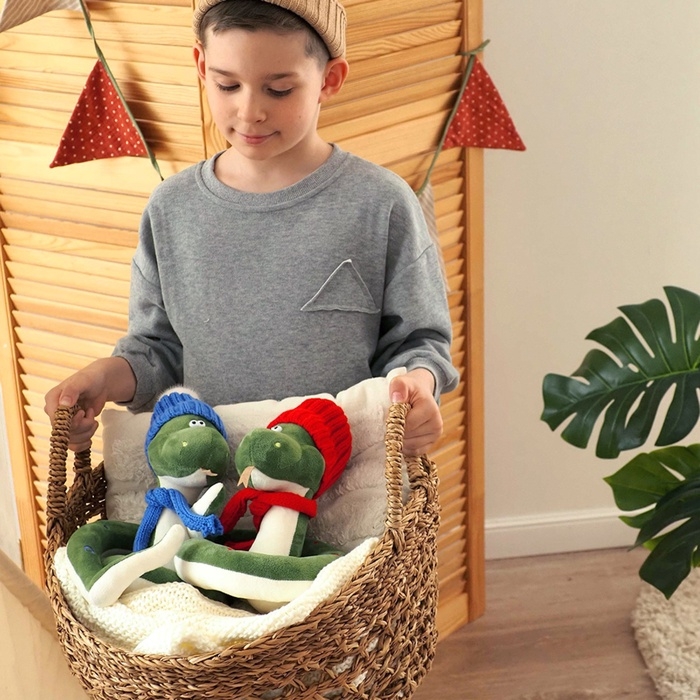 Новый год! Мягкая игрушка «Змей Сёма», в красной шапке, 20 см Новый год! Мягкая игрушка «Змей Сёма», в красной шапке, 20 см