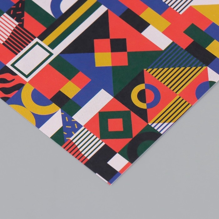 Бумага для скрапбукинга Бумага для скрапбукинга "Color geometry" плотность 180 гр набор 10 шт 15,5х17 см
