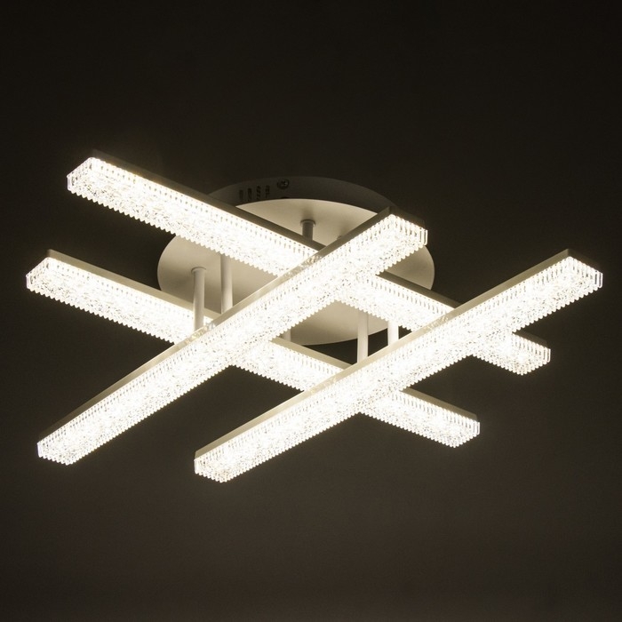 Люстра с ПДУ Люстра с ПДУ "Линии" LED 112Вт 3000-6000Вт белый 55х55х13,5см BayerLux