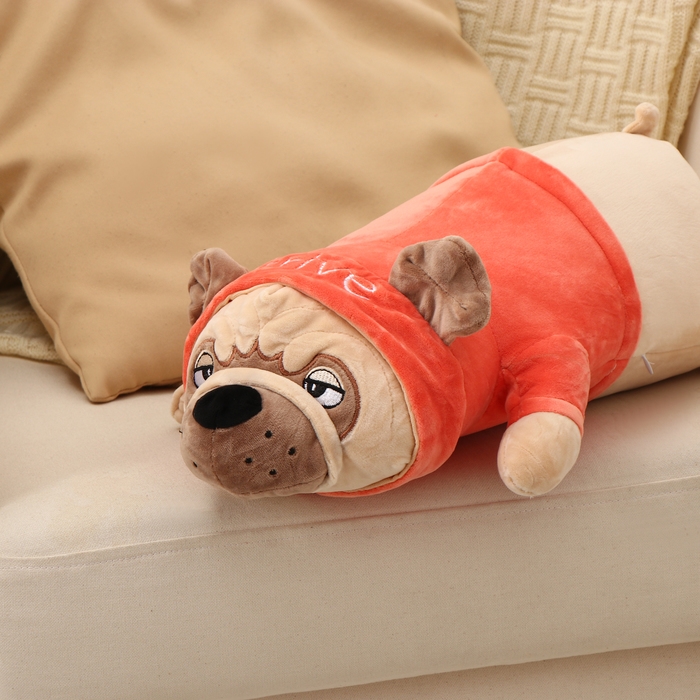 Мягкая игрушка «Мопс в футболке», 50 см, цвет красный Мягкая игрушка «Мопс в футболке», 50 см, цвет красный