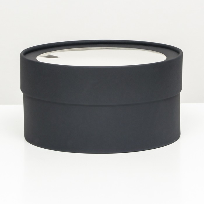 Подарочная коробка "Black", чёрная, завальцованная с окном, 21 х 11 см