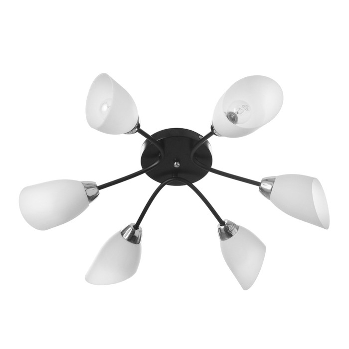 Люстра Люстра "Барра" 6х60Вт E14 черный-хром 74х74х19 см.