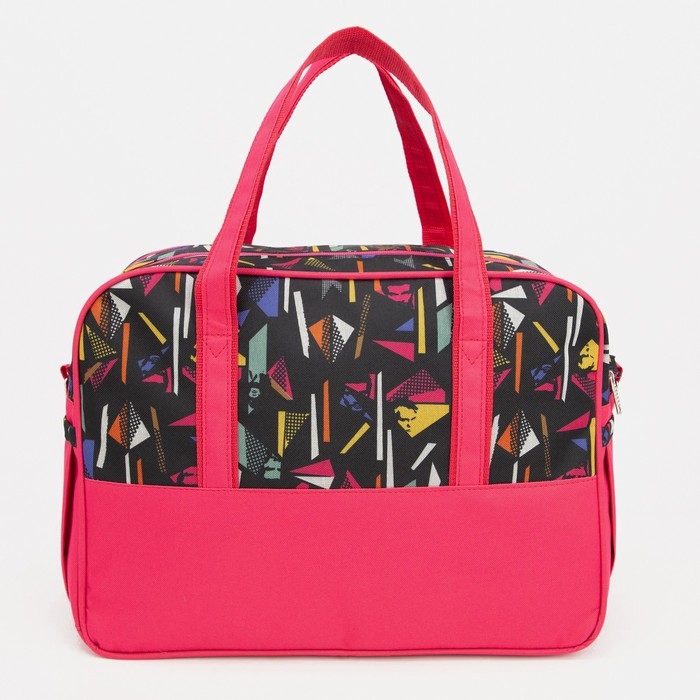 Сумка дорожная на молнии, 3 наружных кармана, длинный ремень, цвет розовый Сумка дорожная на молнии, 3 наружных кармана, длинный ремень, цвет розовый