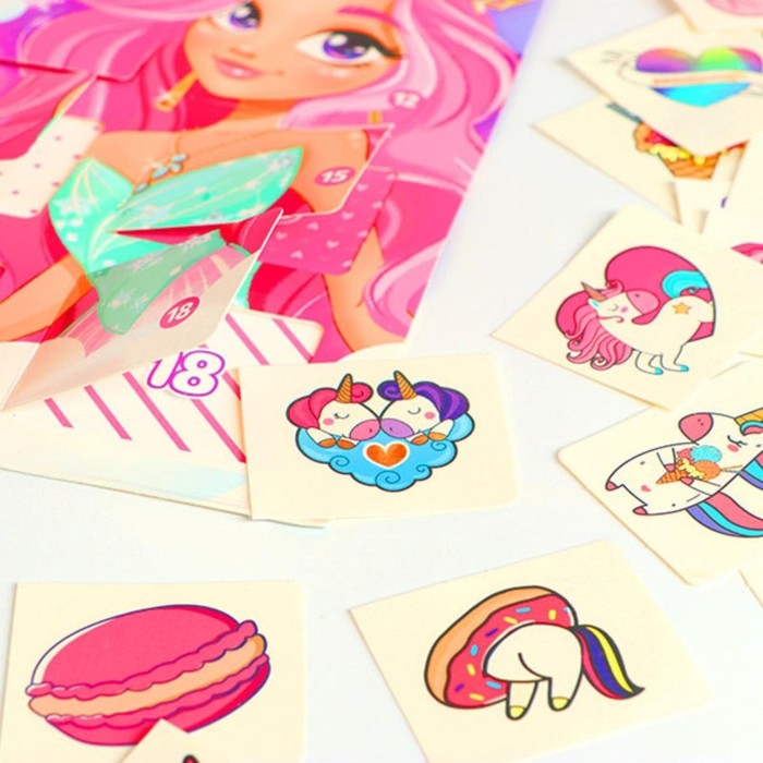 Адвент-календарь с детскими татуировками «Я люблю единорогов» Адвент-календарь с детскими татуировками «Я люблю единорогов»