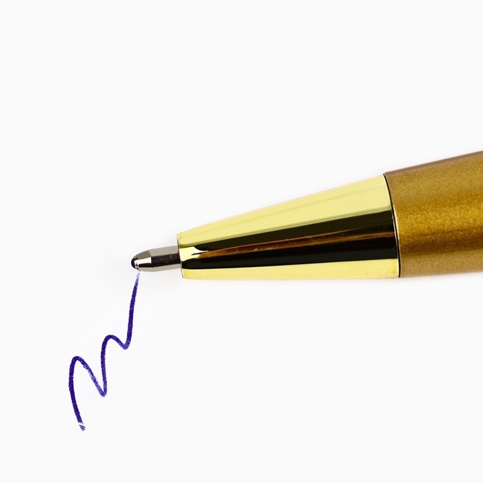 Ручка шариковая синяя паста металлический корпус  «Ты совершенна», золотой корпус 1.0 мм