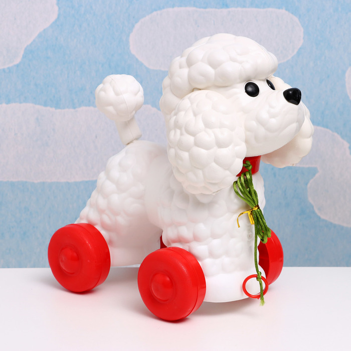 Развивающая игрушка - каталка детская  Развивающая игрушка - каталка детская "Пудель" на веревочке, 26 х 15 х 27 см