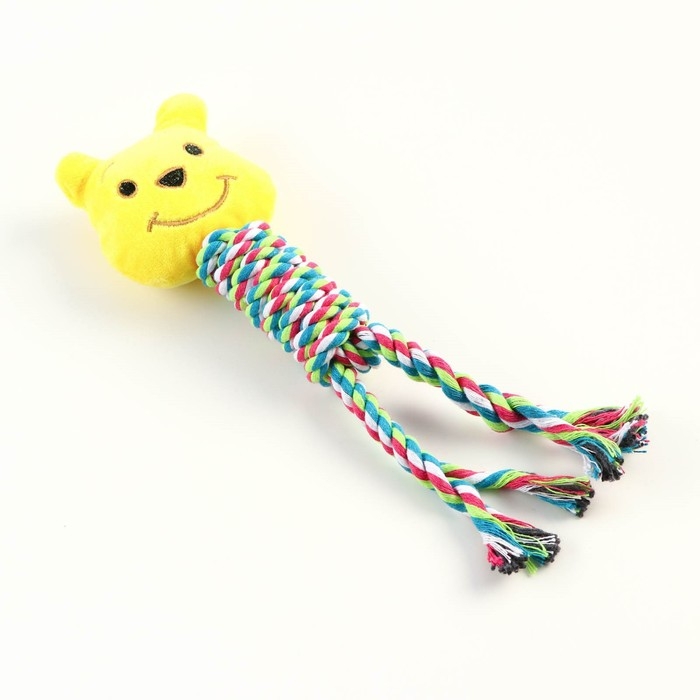 Игрушка мягкая для собак Игрушка мягкая для собак "Медведь", 28 см, жёлтая