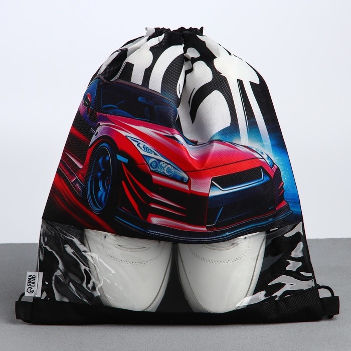 Мешок для обуви «Скорость» с прозрачным окном 30 х 40 см Мешок для обуви «Скорость» с прозрачным окном 30 х 40 см