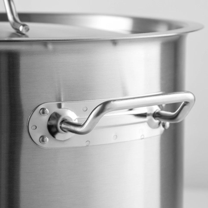 Кастрюля из нержавеющей стали Hanna Knövell HoReCa, 25 л, толщина 0,8 мм, 201 сталь, металлическая крышка Кастрюля из нержавеющей стали Hanna Knövell HoReCa, 25 л, толщина 0,8 мм, 201 сталь, металлическая крышка