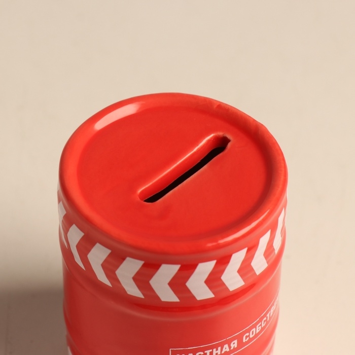 Копилка керамика Копилка керамика "Не влезай убьёт! Частная собственность" красная 6,5х6,5х9 см