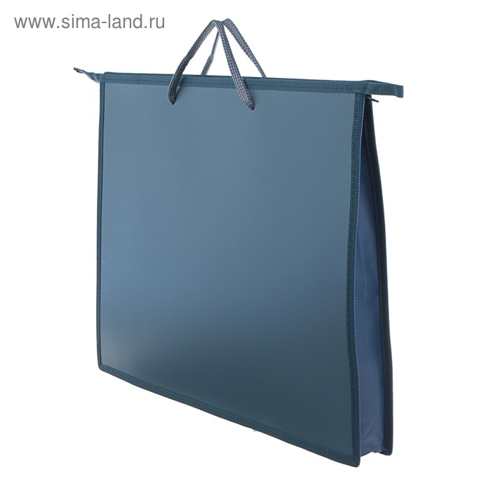 Папка для чертежей и рисунков A3, 420 х 343 х 50 мм, 0.9 мм, с ручками, пластиковая, молния сверху, "Стандарт" ПР 3, серая