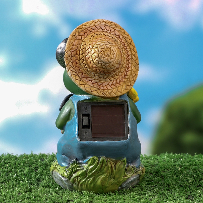 Садовый фонарь  Садовый фонарь "Лягушонок с бабочкой" 7х8х15см