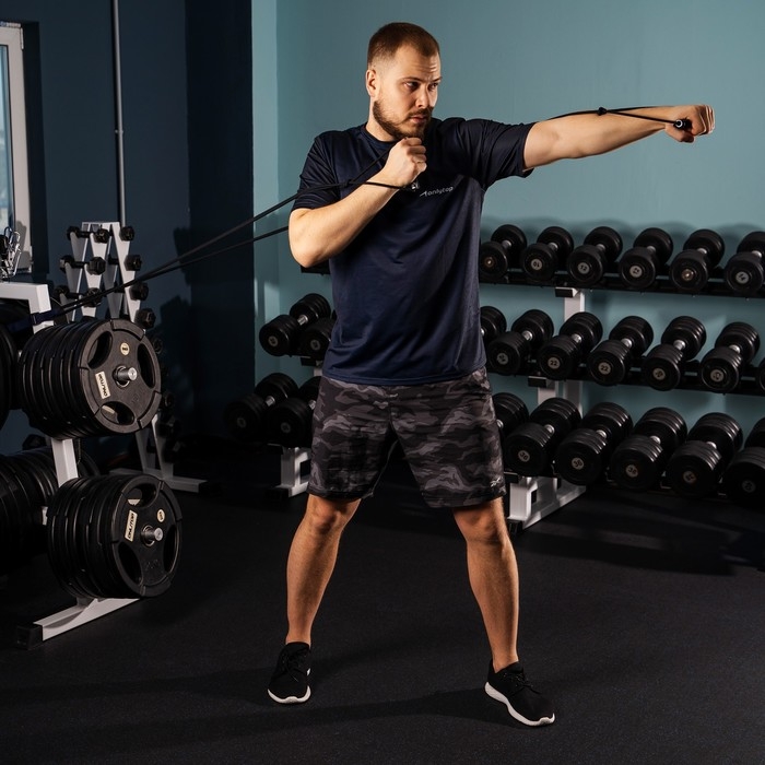 Эспандер ONLYTOP для лыжника, боксёра, пловца, удлинённый с жёсткими ручками Эспандер ONLYTOP для лыжника, боксёра, пловца, удлинённый с жёсткими ручками