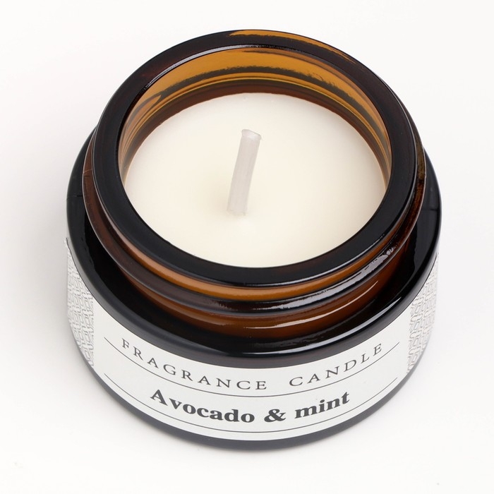 Свеча ароматическая в банке  Свеча ароматическая в банке "Авокадо и Мята", 12 гр