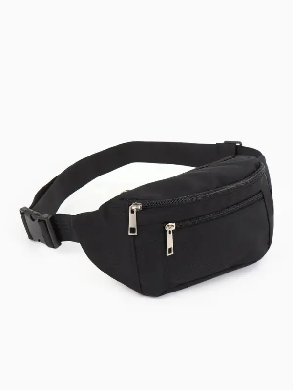 Сумка поясная Стиль, 34*6*12 см, отд на молнии, н/карман, черный