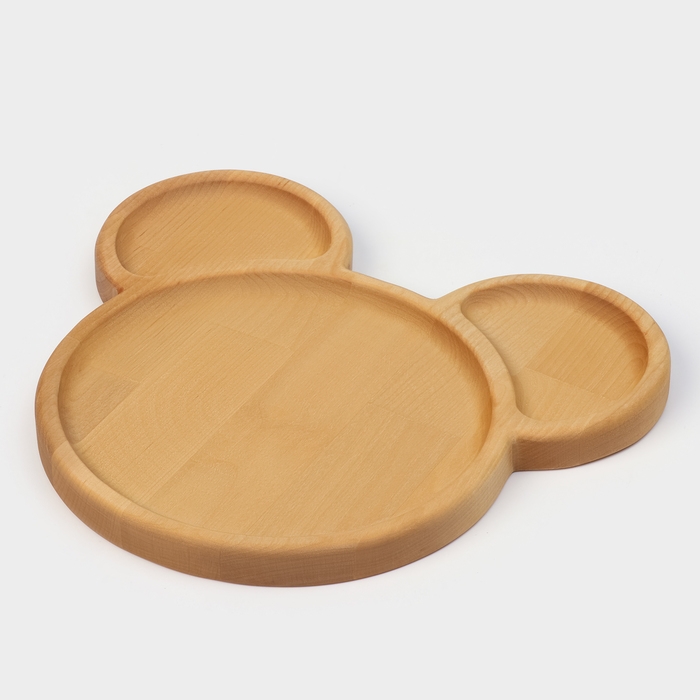 Менажница Adelica «Микки», 3 секции, 25×23×1,8 см, пропитана минеральным маслом, в подарочной коробке, берёза Менажница Adelica «Микки», 3 секции, 25×23×1,8 см, пропитана минеральным маслом, в подарочной коробке, берёза