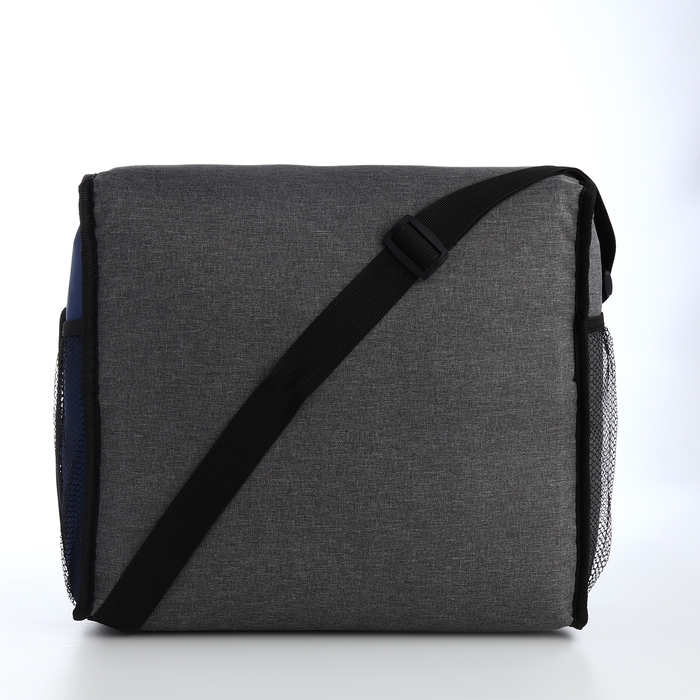 Термосумка на молнии, наружный карман, 23 л, цвет серый/синий Термосумка на молнии, наружный карман, 23 л, цвет серый/синий