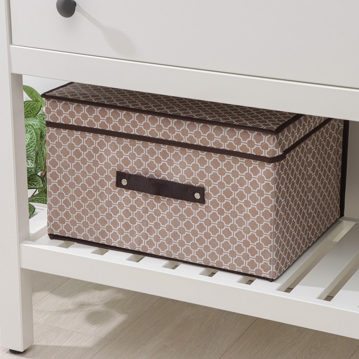 Короб стеллажный для хранения с крышкой Доляна «Браун», 40×30×25 см, цвет коричневый Короб стеллажный для хранения с крышкой Доляна «Браун», 40×30×25 см, цвет коричневый