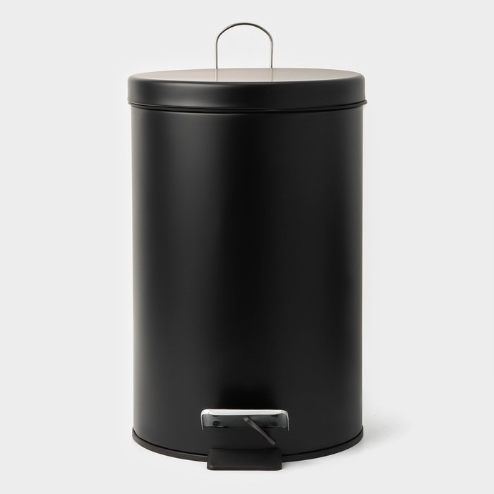 Ведро мусорное с педалью Stölz, 12 л, нержавеющая сталь, цвет чёрный Ведро мусорное с педалью Stölz, 12 л, нержавеющая сталь, цвет чёрный