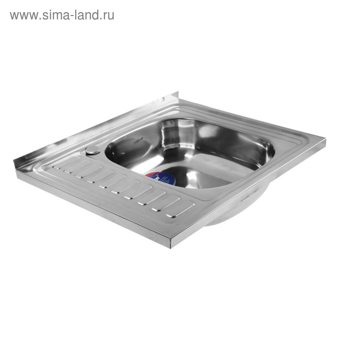 Мойка кухонная MIXLINE 538191, накладная, толщина 0.4 мм, 60х50х16 см, правая, выпуск 1 1/2 Мойка кухонная MIXLINE 538191, накладная, толщина 0.4 мм, 60х50х16 см, правая, выпуск 1 1/2"