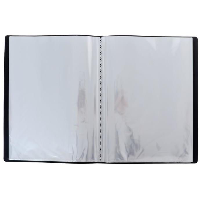 Папка с 60 вкладышами А4, 500 мкм, Calligrata, карман на корешке, чёрная Папка с 60 вкладышами А4, 500 мкм, Calligrata, карман на корешке, чёрная