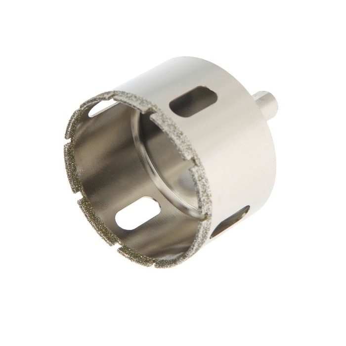 Сверло алмазное по стеклу и керамике ТУНДРА, трехгранный хвостовик, 55 х 65 мм Сверло алмазное по стеклу и керамике ТУНДРА, трехгранный хвостовик, 55 х 65 мм