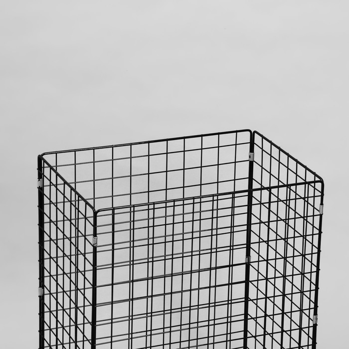 Корзина-накопитель складная, на колесах, 1 полка, 60×40×80 см, цвет чёрный Корзина-накопитель складная, на колесах, 1 полка, 60×40×80 см, цвет чёрный