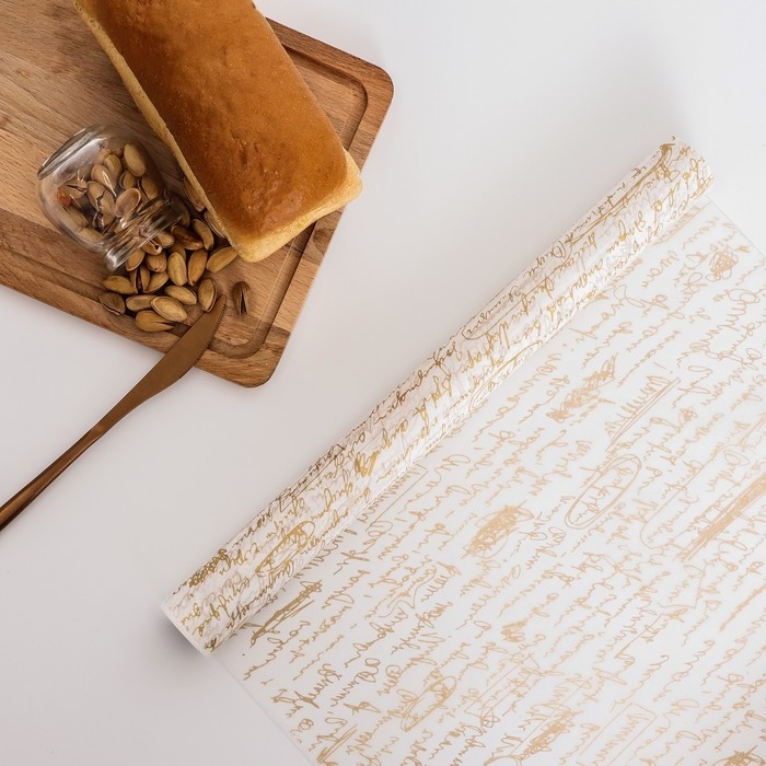 Бумага силиконизированная для выпечки  Бумага силиконизированная для выпечки "Строки" 0,38 х 5 м