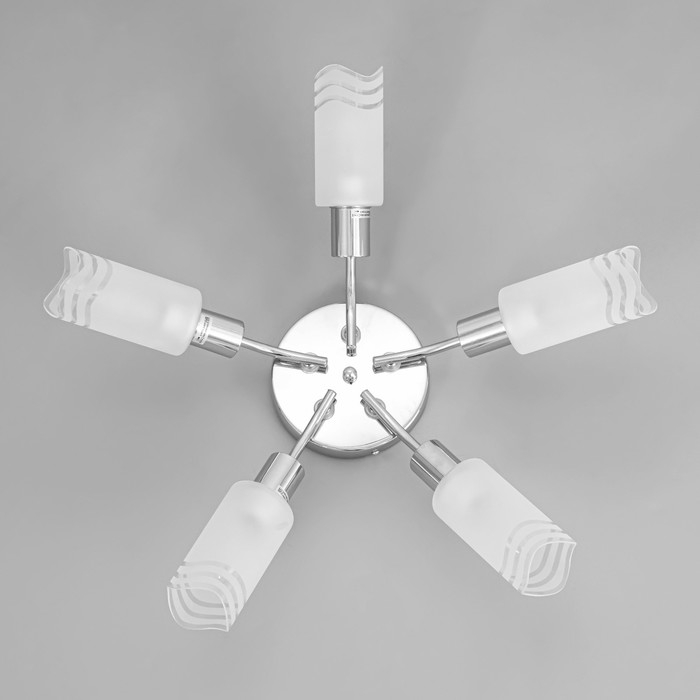 Люстра потолочная Адель 5х40Вт Е14 Хром 52x52x19 см Люстра потолочная Адель 5х40Вт Е14 Хром 52x52x19 см