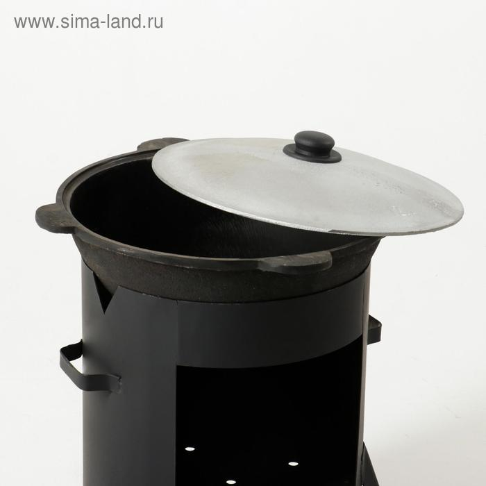 Набор для плова: казан 12л, печь под казан, шумовка 47см, поварешка 47см, ляган 33см Набор для плова: казан 12л, печь под казан, шумовка 47см, поварешка 47см, ляган 33см