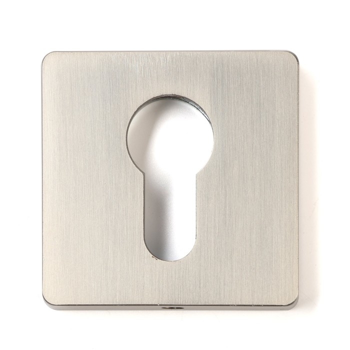 Накладка на цилиндровый механизм LOCKLAND, квадратная, цвет сатиновый никель, комплект.