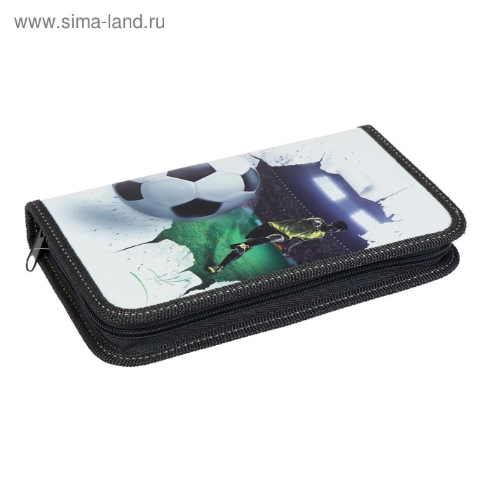 Пенал 1 секция 115 х 205 х 30 мм, Calligrata Пенал 1 секция 115 х 205 х 30 мм, Calligrata "Крутой футболист", ламинированный картон