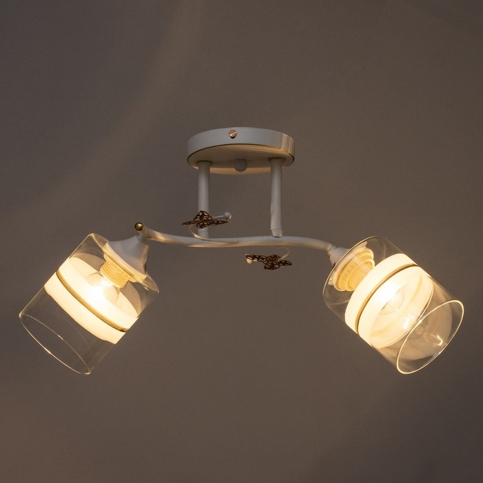 Люстра Люстра "Мия" 2х60Вт Е27 Белый, золото 53х18х24см