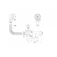 Сифон для ванны "АНИ Пласт" Варяг С6050, плоский, 1 1/2" x 40, с выпуском и переливом
