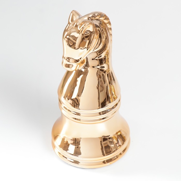 Сувенир керамика  Сувенир керамика "Шахматная фигура. Конь" золото 20,5х10х10 см