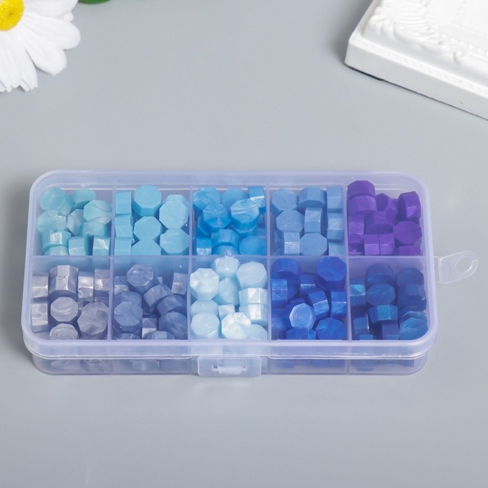 Набор сургуча Набор сургуча "Оттенки синего" перламутр 10 цветов 12,7х6,5х2 см