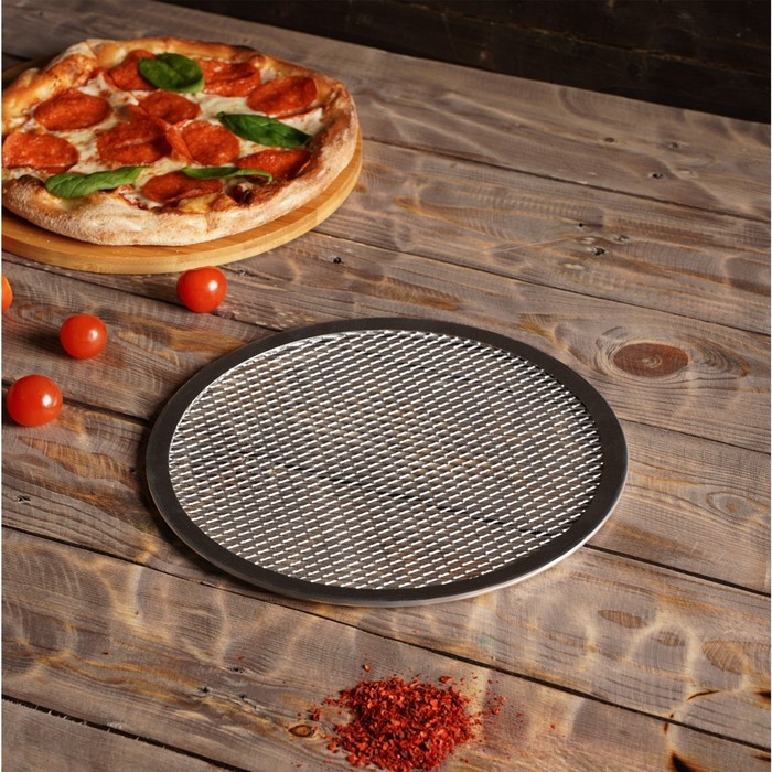 Форма для выпечки пиццы, d=23 см, цвет серебряный Форма для выпечки пиццы, d=23 см, цвет серебряный