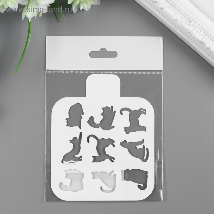 Трафарет пластик Трафарет пластик "Котята" 9х9 см