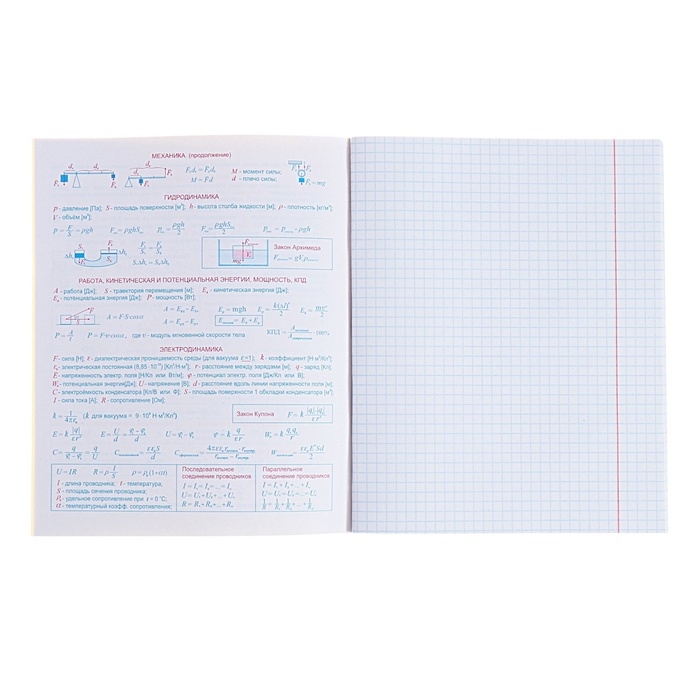 Тетрадь предметная Тетрадь предметная "Домино", 48 листов в клетку, "Физика", обложка пластиковая, блок офсет