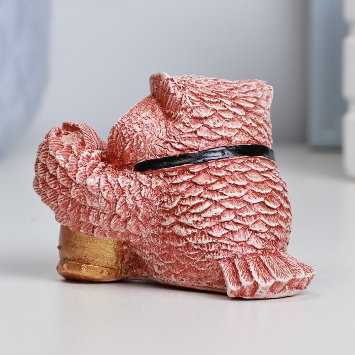 Фигура Фигура "Сова с барабаном" красно-коричневая, 6х6х5см