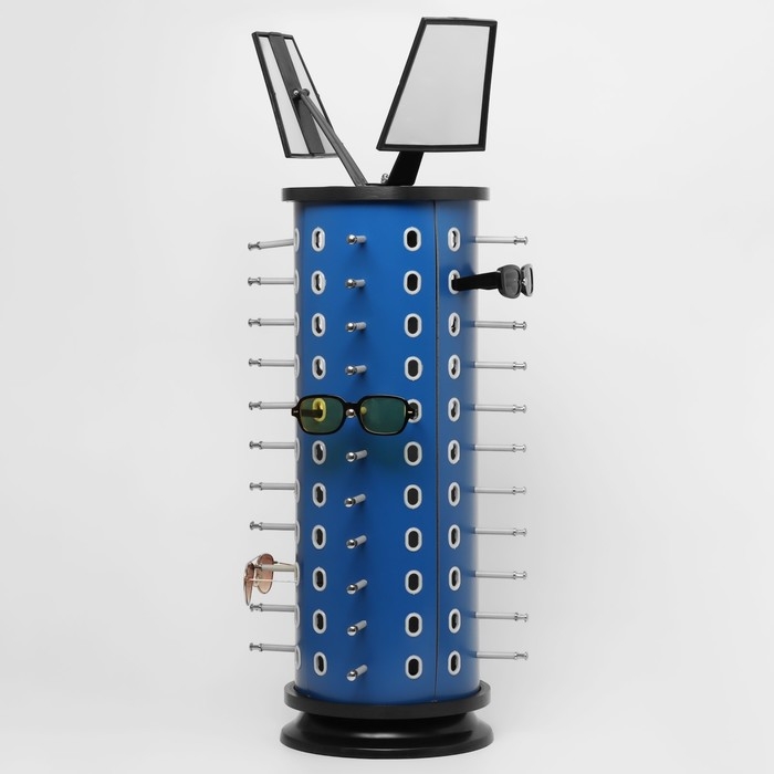 Стойка под очки настольная вращающаяся , 44 места, 38×38×68см, цвет синий