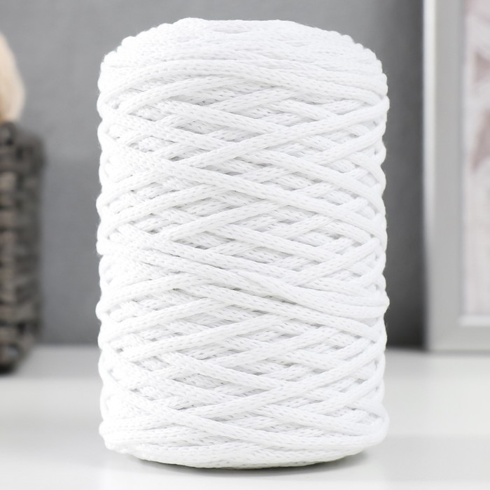 Шнур для вязания без сердечника 70% хлопок, 30% полиэстер ширина 3мм 100м/160±10гр (101) Шнур для вязания без сердечника 70% хлопок, 30% полиэстер ширина 3мм 100м/160±10гр (101)