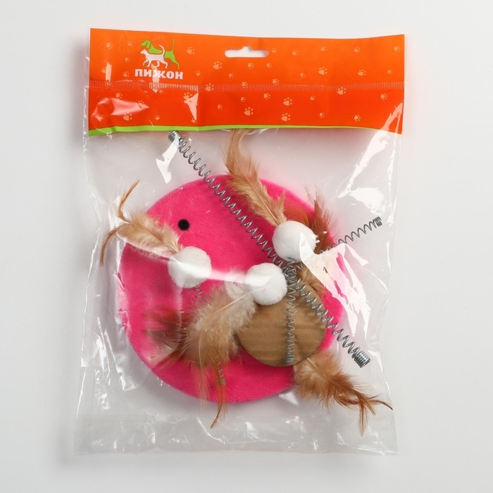 Дразнилка на основании  Дразнилка на основании "Праздничная", 15 см, коричневая/белая/розовая