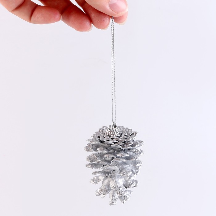 Новый год! Набор декоративных шишек, 6 шт., в серебрянном цвете, 17,5 × 11,5 × 6 см Новый год! Набор декоративных шишек, 6 шт., в серебрянном цвете, 17,5 × 11,5 × 6 см