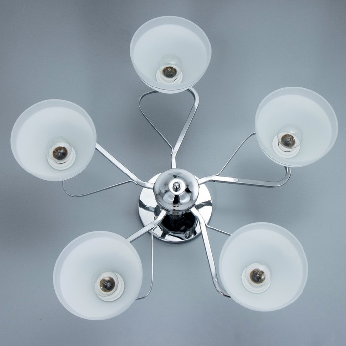 Люстра Люстра "Флёр" 5хЕ27 40Вт хром 57х57х25 см BayerLux