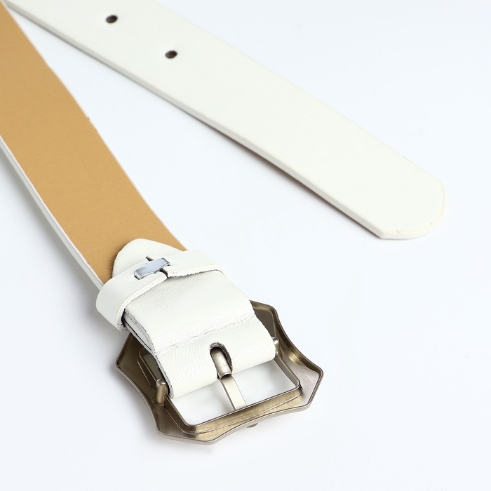 Ремень женский, ширина 2,5 см, винт, пряжка металл, цвет белый Ремень женский, ширина 2,5 см, винт, пряжка металл, цвет белый