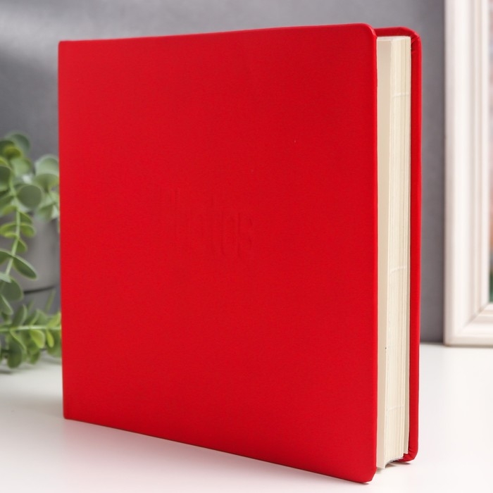 Фотоальбом на 200 фото 10х15 см Фотоальбом на 200 фото 10х15 см "Красный делюкс" бум.карм.с мемо, книжн. пер-т