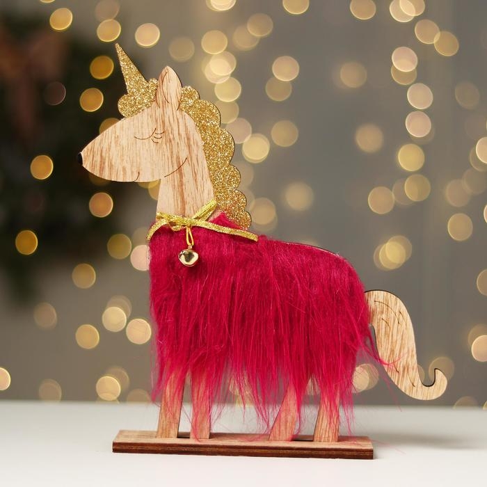 Новогодний декор с подсветкой «Единорог с колокольчиком» 21.5×5×23 см, красный Новогодний декор с подсветкой «Единорог с колокольчиком» 21.5×5×23 см, красный